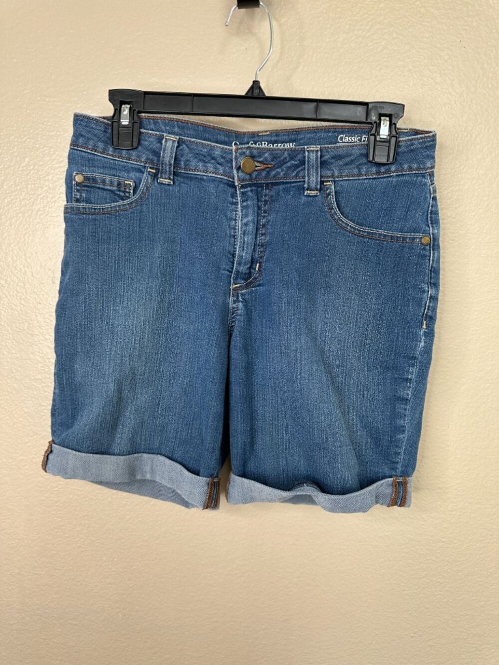 Croft & Barrow Womens Classic Fit Denim Shorts 4 Medium Blue Stretch Fabric